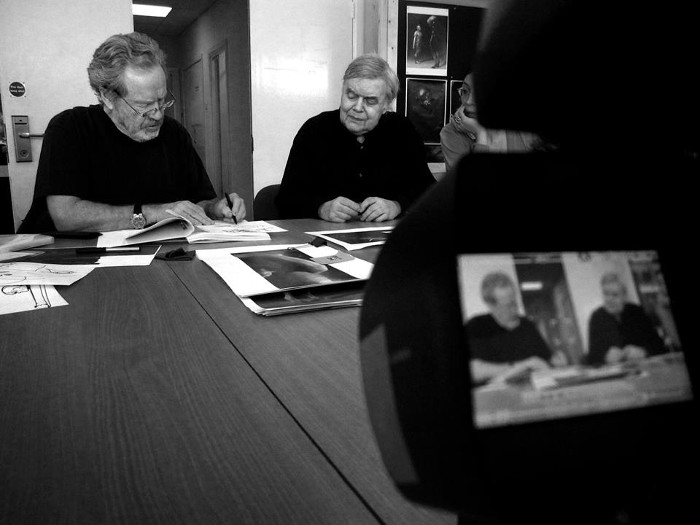 H.R Giger visits Ridley Scott during the production of Prometheus.  Charles De Lauzirika Interview