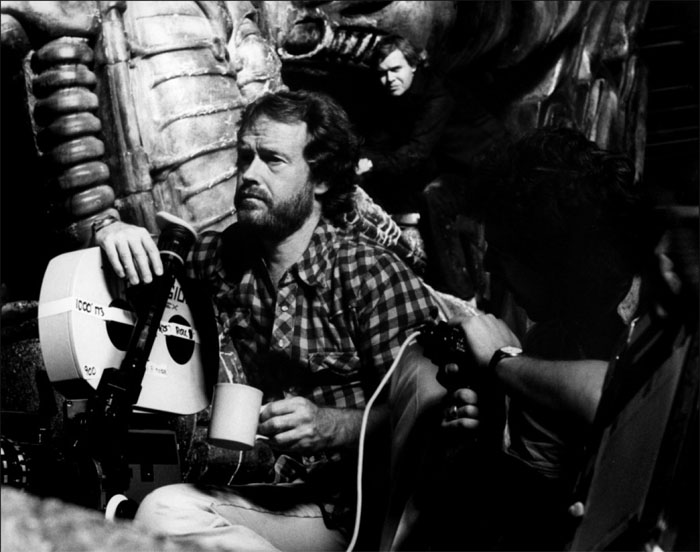 Ridley Scott on the set of Alien with H.R Giger in the Pilot's Chamber.  Alien: Paradise Lost Now Titled Alien: Covenant?