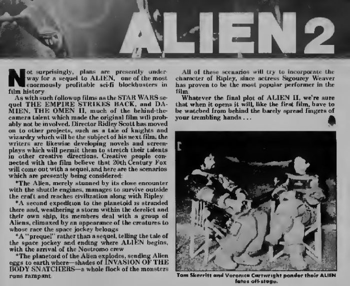  Ensure Return of Organism - The Alien 2s That Never Were