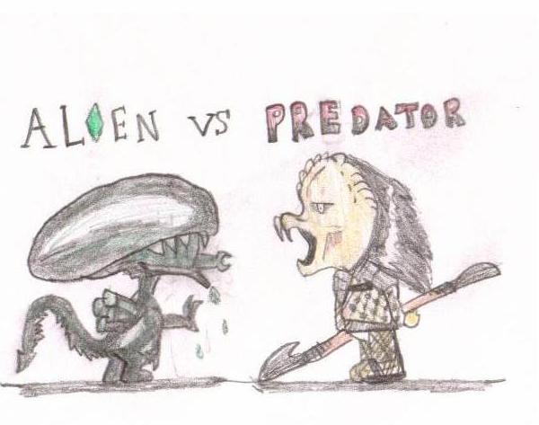 alien vs predator cartoon (Bluey1489)