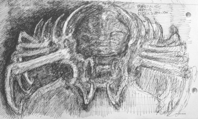 Sketch of Predalien after Giger’s “Minon” (wmmvrrvrrmm)