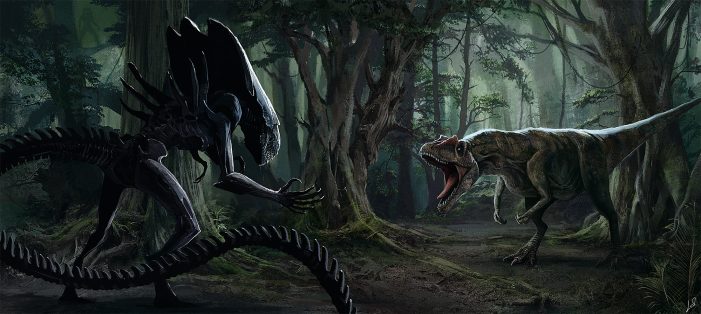 Alien vs Allosaurus (LLirik-13)