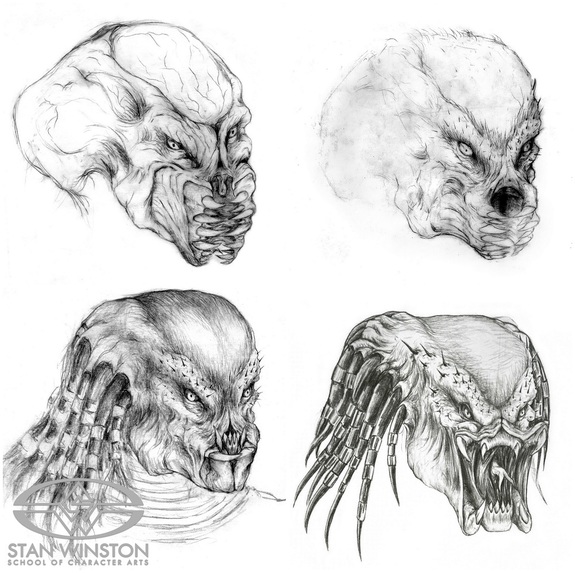 A series of Predator designs, rendered…