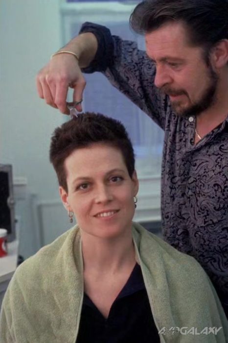 Sigourney Weaver prepares to lose her hair.