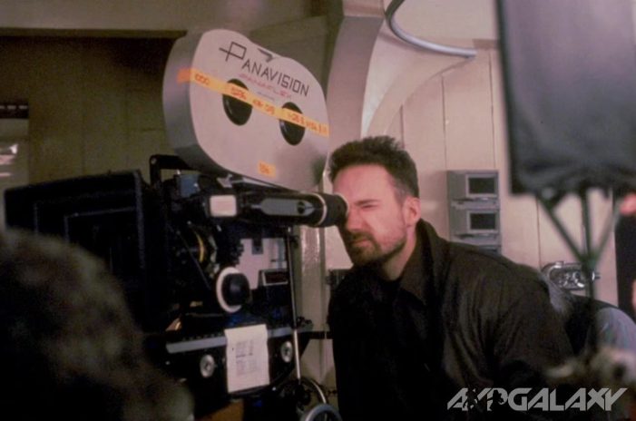 David Fincher on the Infirmary Set.