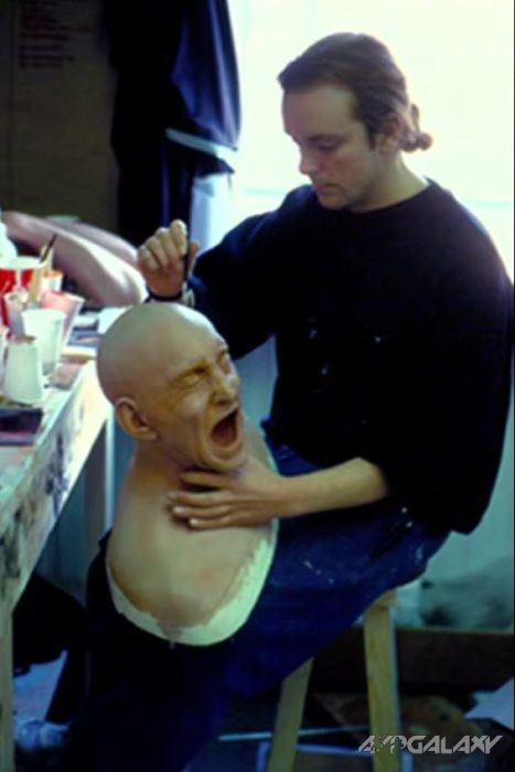 Making the convict head casts.