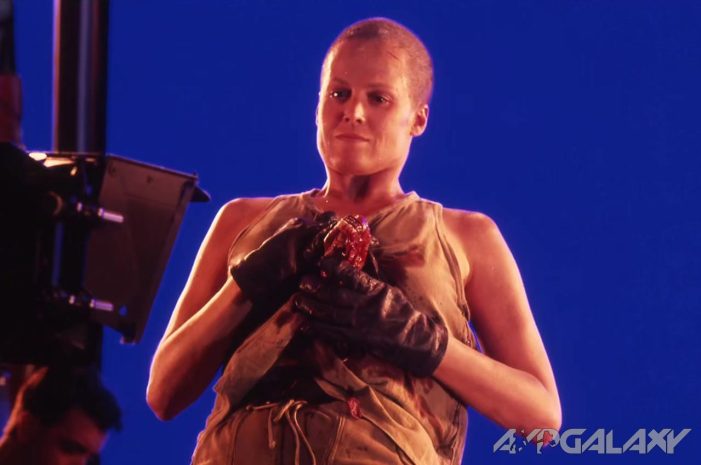 Sigourney Weaver is strapped into a…