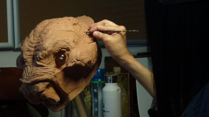 Joey Orosco details the Feral Predator head sculpture.